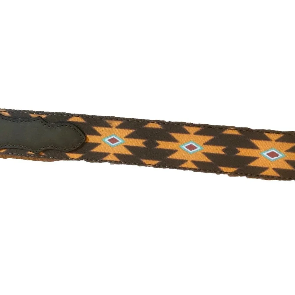 Red Dirt Hat Men's Aztec Southwest Western Leather Belt NWOT Multicolored Sz 36
